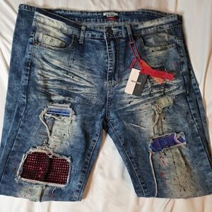 ROCK SALT MENS Distressed Denim Jeans Size 34 NWT